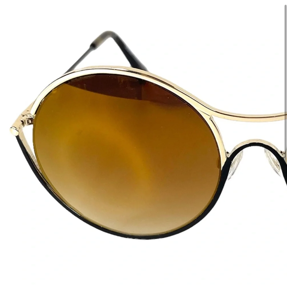 BALMAIN 52mm Round Sunglasses Gold Made In France